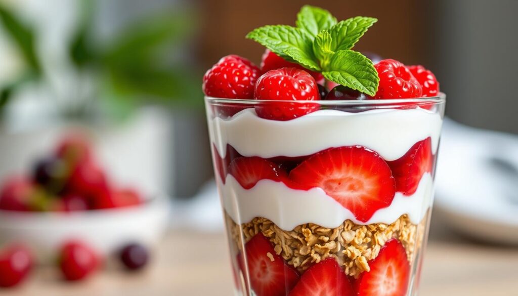 Layered yogurt parfait