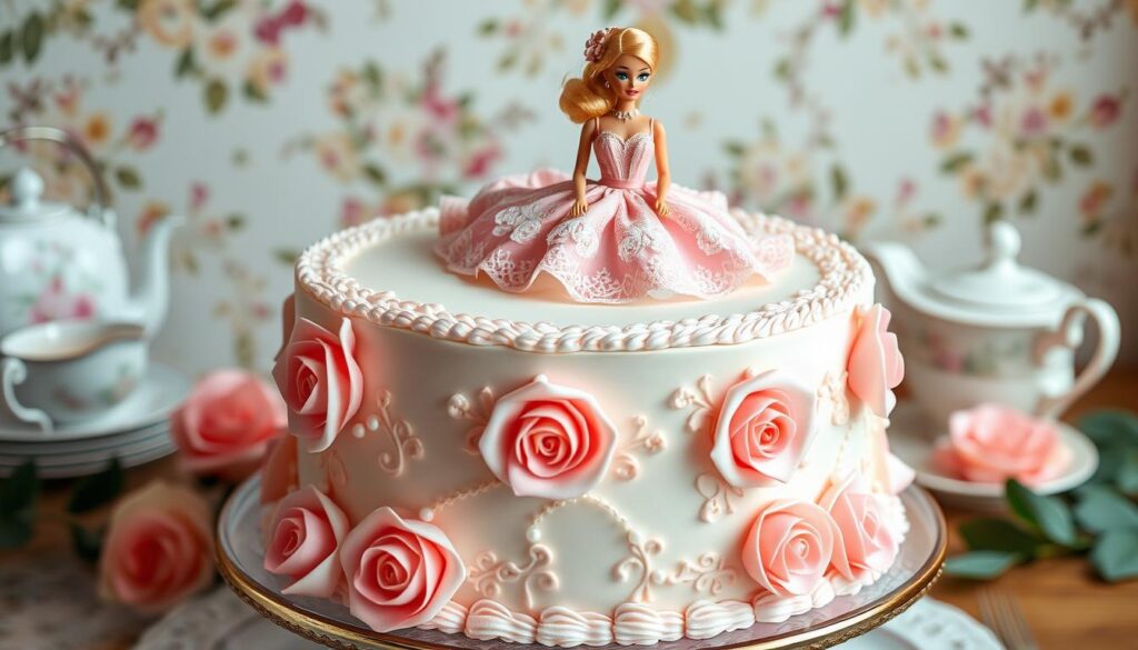 vintage-inspired Barbie cake